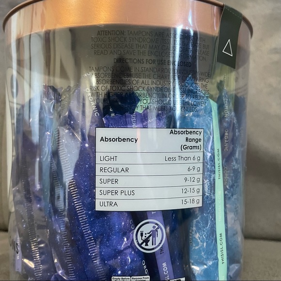 NEW L.Organic Cotton Tampons Super/ Super Plus 30? Natural BPA Free Absorbency - Picture 3 of 3